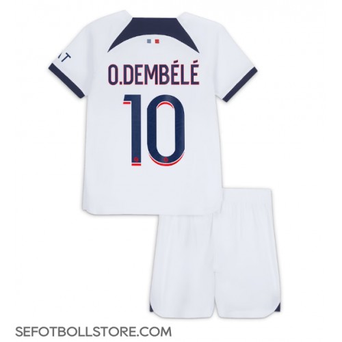 Paris Saint-Germain Ousmane Dembele #10 Replika babykläder Bortaställ Barn 2023-24 Kortärmad (+ korta byxor)